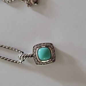 authentic David Yurman tourqise diamond necklace pendant only